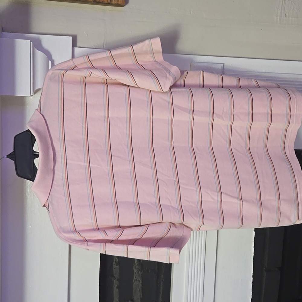 Lacoste Men's Pink Striped Polo Shirt - Picture 9 of 9
